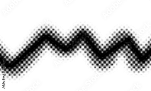 Abstract Black Wave Pattern with Halftone Dots Effect on a White Background, Minimalist Digital Art, Graphic Design Element, Modern Abstract Art, Smooth Curve Flow

