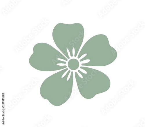 Minimalist Green Flower Vector Icon