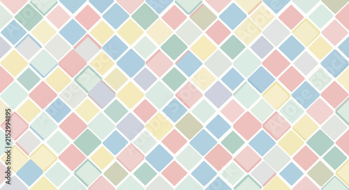 Soft pastel rounded diamond tile pattern