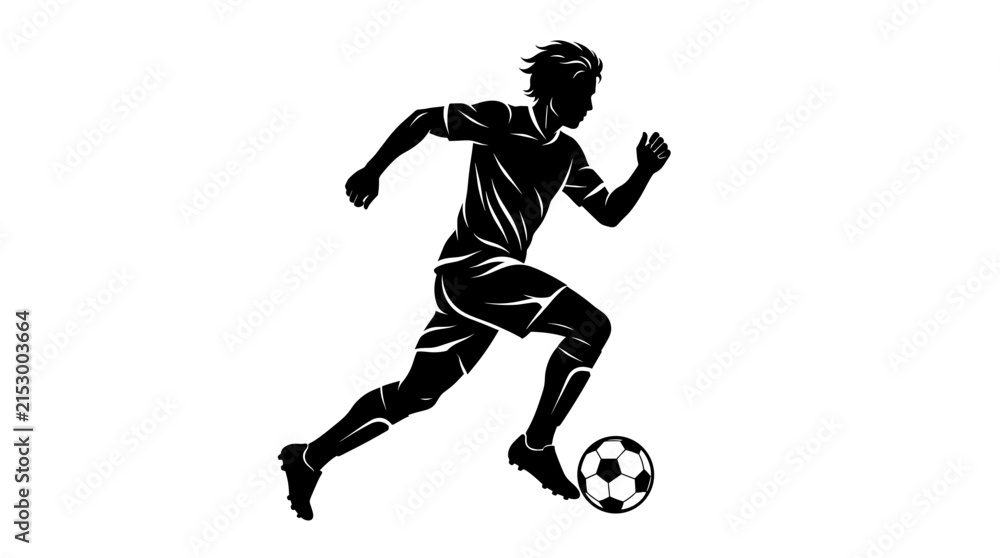 Fototapeta premium Soccer player dribbling ball