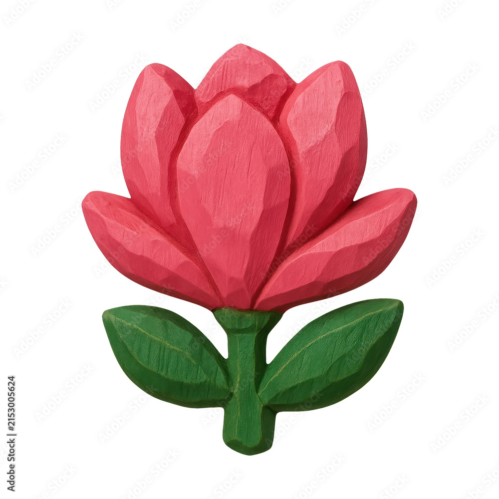 Fototapeta premium PNG Carved pink flower illustration