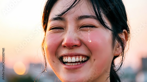 Korean woman's face, each capturing a different dramatic emotion.