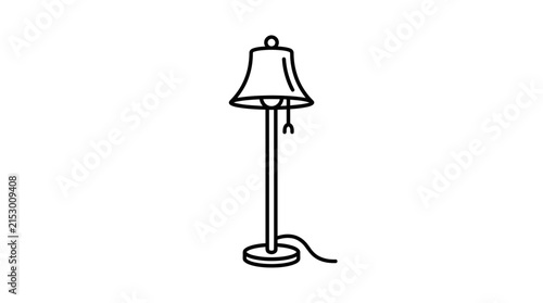 Floor Lamp Outline Vector Illustration