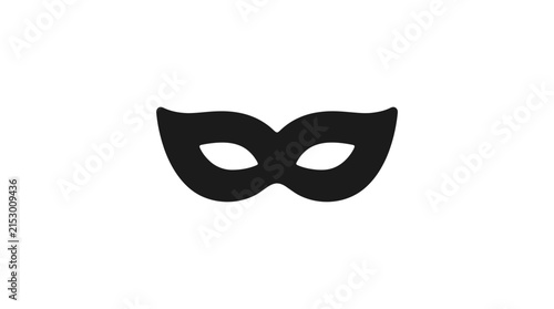 Black Masquerade Mask Flat Vector Icon