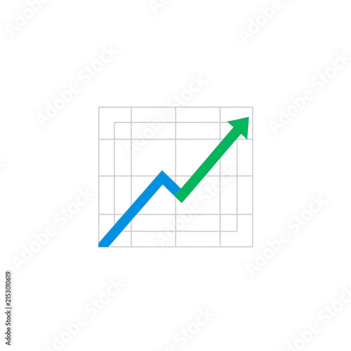 A simple line graph showing a positive upward trend in growth