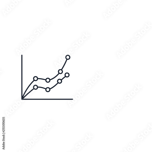 A simple line graph showing upward trends on a white background