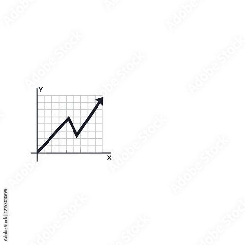 A simple line graph shows upward growth on a white background