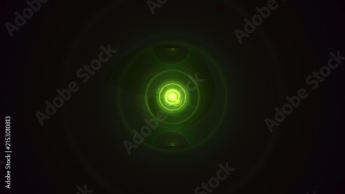 Illustration created as a 3D render without generative AI, abstract futuristic energy burst and geometric cosmic light background