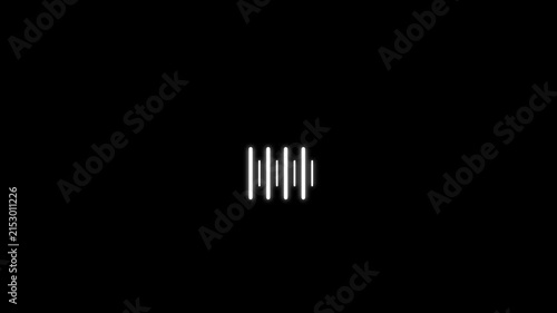 Abstract Audio frequency sound spectrum waveform abstract green on black background. 3D rendered looping animation. High quality video.