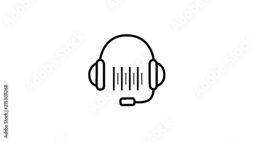 abstract nimated Headphone Icon Seamless Music & Sound Wave Loop Motion Graphic. 4k Motion graphic animation.