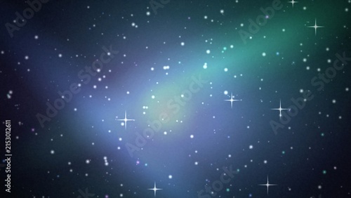 Cuadro en lienzo A beautiful abstract background featuring a deep blue and green nebula with glow