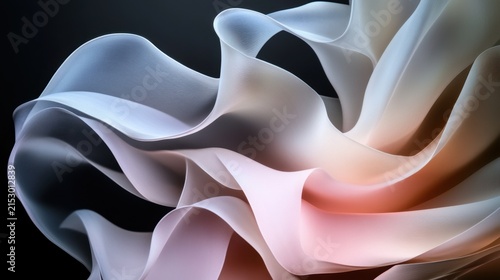 Abstract flowing fabric waves with gradients of pastel colors