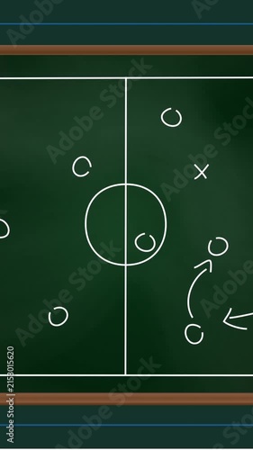 Animation of game plan on stadium over lines