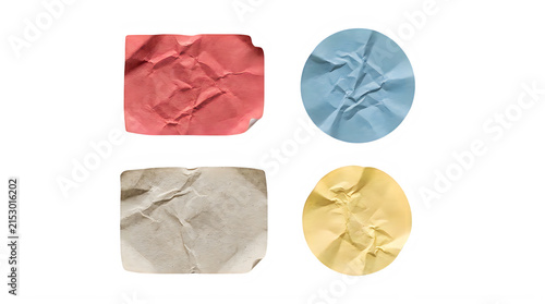 Paper shapes with crumpled textures crumpled rectangles background collection colorful isolated material