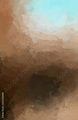 Cuadro en lienzo Silence - earthen hues raw umber, ochre, and deep muted green the lower layers anchor the viewer in a tactile, geological presence