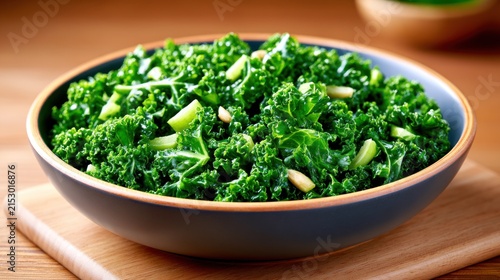Fresh green leafy salad with pine nuts in bowl