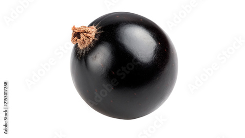 Bild auf Leinwand Single fresh ripe sweet glossy black currant berry isolated on transparent backg
