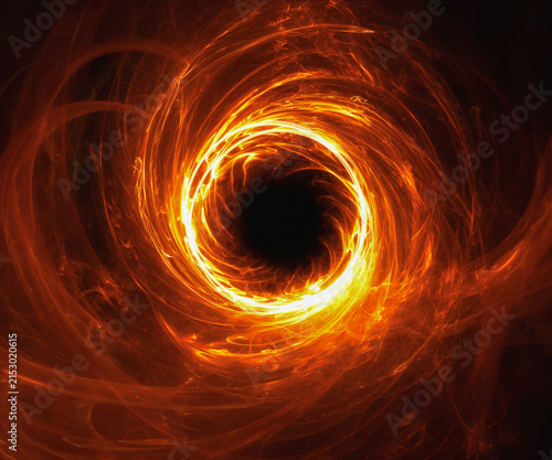 Glowing Circle Orange Abstract Background