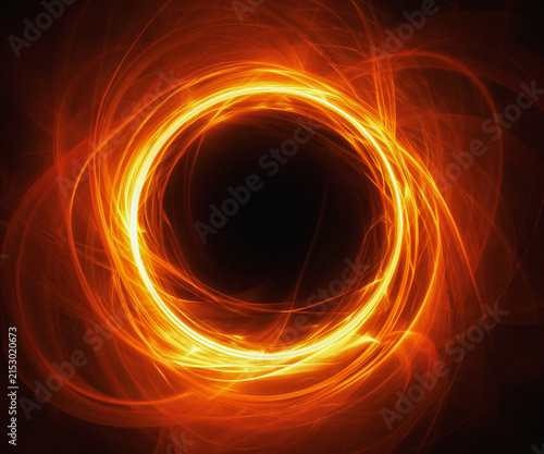 Glowing Circle Orange Abstract Background