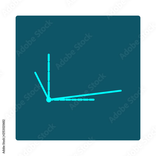 Cuadro en lienzo Linear Transformation icon: dashed right-angle corner skews into a solid unequal