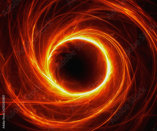 Glowing Circle Orange Abstract Background