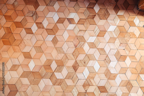 Handcrafted geometric wood flooring for modern interior design