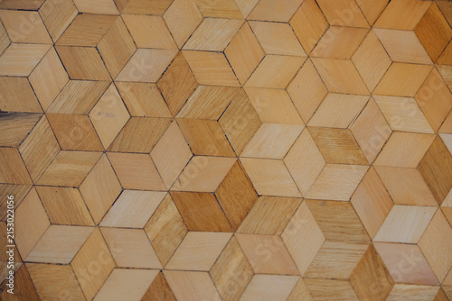 Handcrafted geometric wood flooring for modern interior design