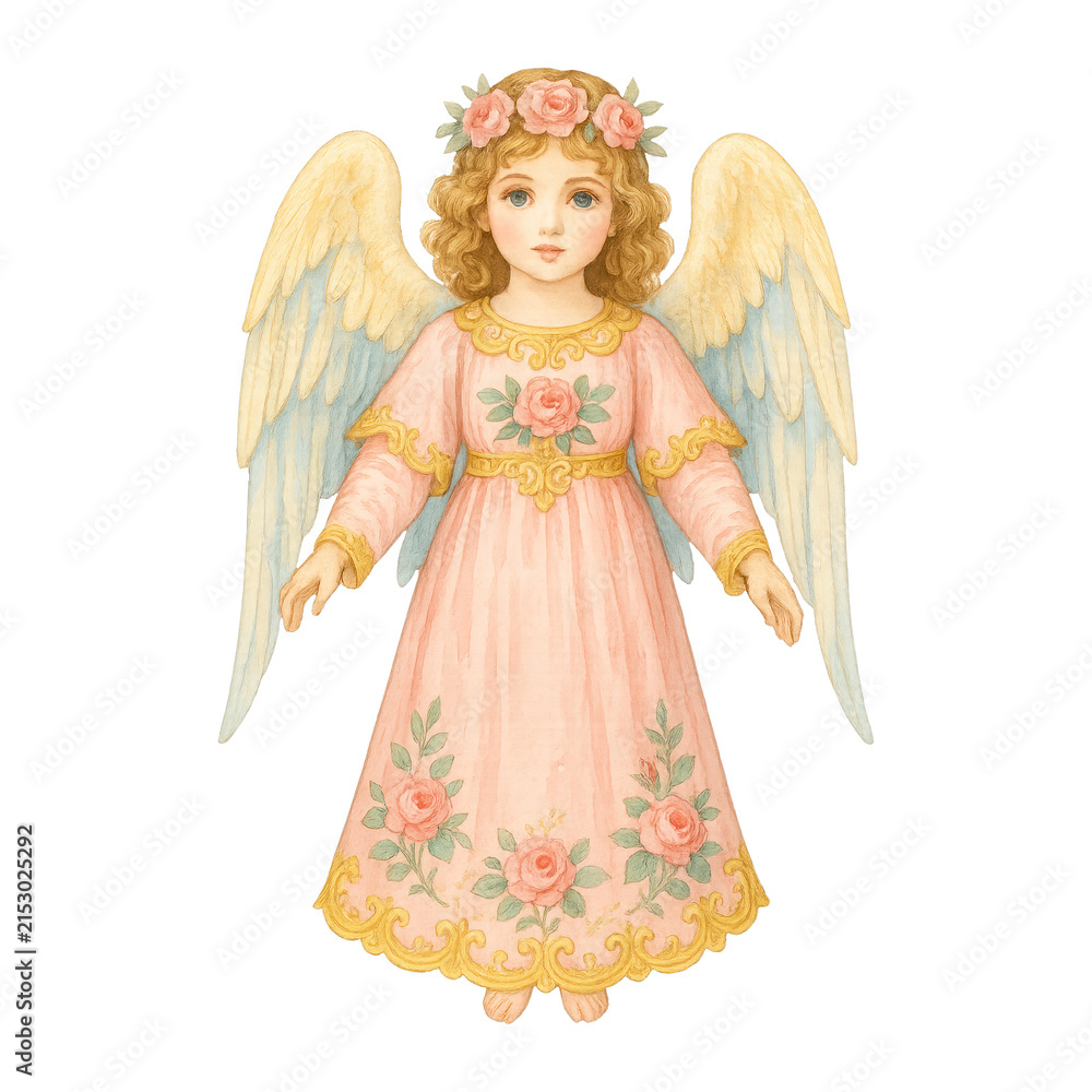 Fototapeta premium PNG Vintage angelic child illustration