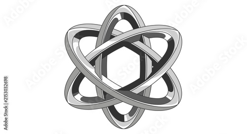 Interlocking Rings Abstract Geometry - Complex Spatial Arrangement