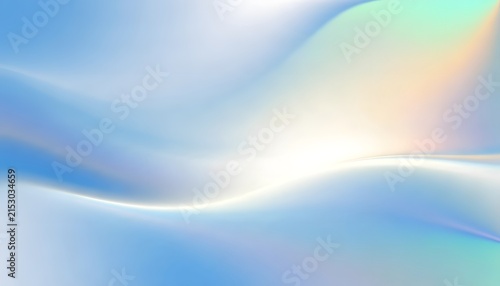 Foto Abstract flowing gradient background, with soft waves, of blue, white, and iride