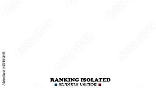 Dynamic animated gold champ illustration ranking badges surrounded by flame-inspired details, featuring first, second, and third place positions. Ideal for sports championships, winner announcements