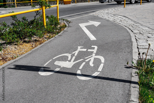 Bicycle Path Wayfinding Markings on Paved Surface
