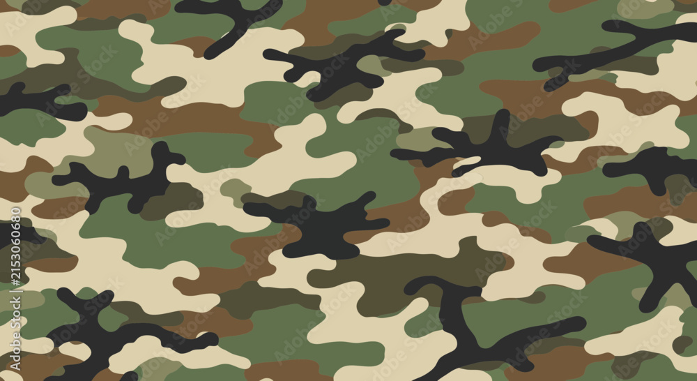 Fototapeta premium Woodland Camouflage Pattern Seamless Background Texture