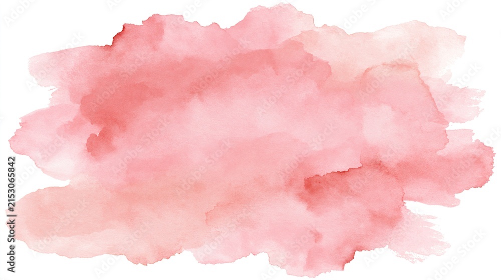 Obraz premium Soft blush pink watercolor paint texture spread across a white surface for creative design work