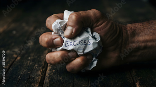 making excuses concept with crumpled paper