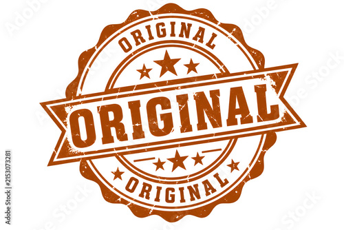 Original Distressed Badge with Stars in Reddish Brown – Abstract, Digital, Badge, Seal, Symbol, Design, Quality, Label, Icon, Recognition, Authenticity, PNG, Transparent Background
