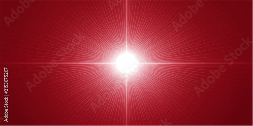 Luminous red light effect background, shining light rays with glowing center and soft luminous fade, minimal abstract design for banner, presentation and cover.