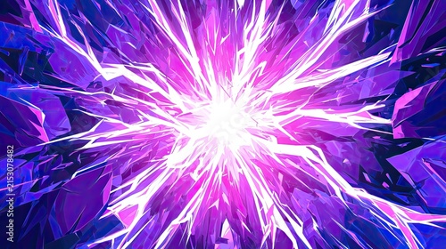 Explosive bright light bursts outwards from a shattered crystalline core