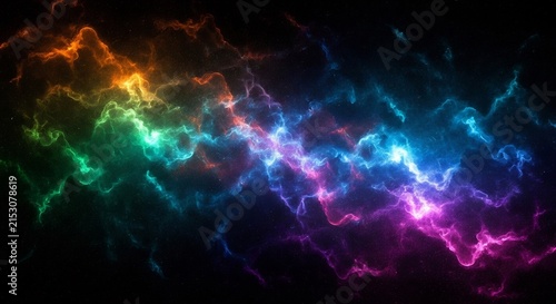 Vibrant Abstract Energy Waves in a Cosmic Nebula Display.