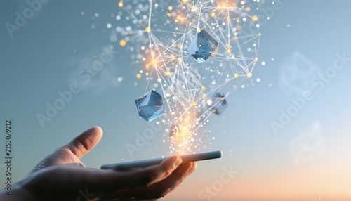 Digital transformation and innovation blooming from a hand