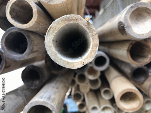 Obraz na płótnie Bamboo art - bamboos are an important element in Hong Kong's construction industry