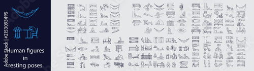 Human Figures Vector Set – Resting and Relaxing People Poses Collection