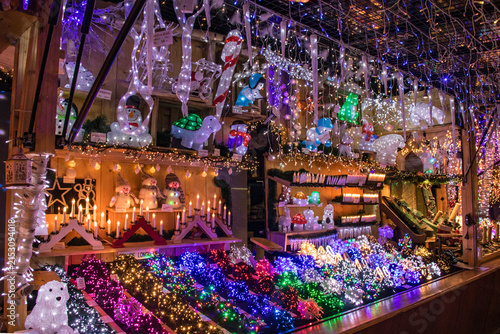 Christmas market stalls in Strasbourg (France)