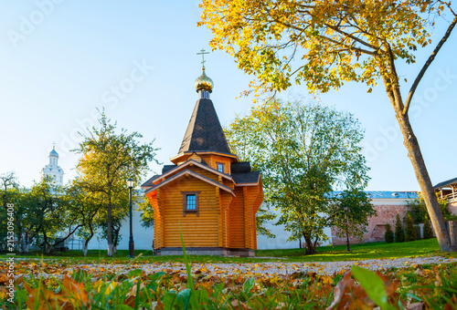Fotografie Veliky Novgorod Russia , autumn view of chapel of St Vladimir - Prince of Novgor