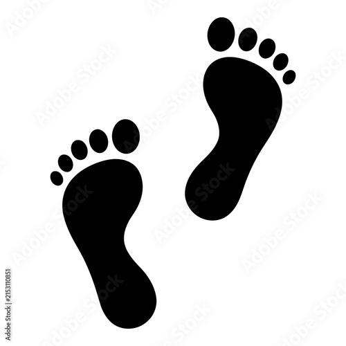 Black footprints on white background