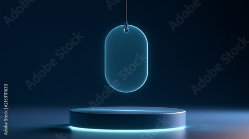 Holographic Price Tag Above Minimalist Product Display