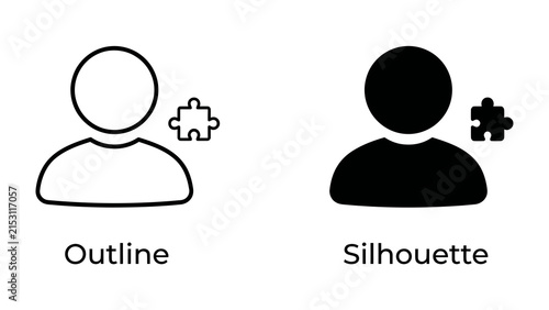 Принти на полотні User Profile Icon with Puzzle Piece