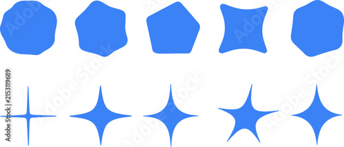 Set of Blue Geometric Shapes Ideal for Modern Designs and Graphics