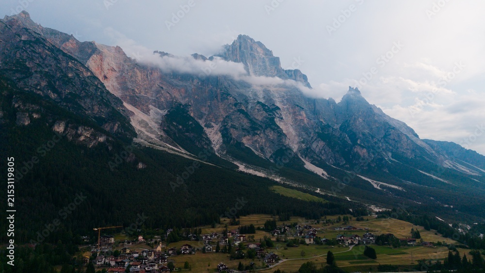Fototapeta premium San Vito di Cadore Boite valley in the domain of Mount Antelao called King of the Dolomites. Italian Dolomites Alps Scenery, Italy, Europe.