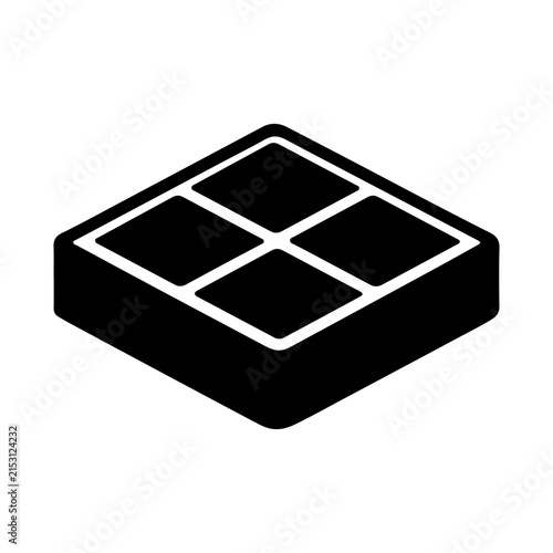 Simple Square Grid Ice Cube Tray Kitchen Freezing Storage Household Vector Icon